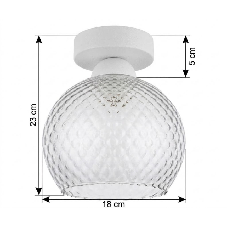 BRILAGI - Plafonieră LED RETRO GLASS 1xE27/60W/230V Ø 18 cm albă/gri fumuriu