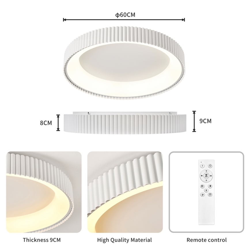 Brilagi - Plafonier LED reglabil FALCON MODERN LED/54W/230V 3000-6000K 60 cm alb + telecomandă
