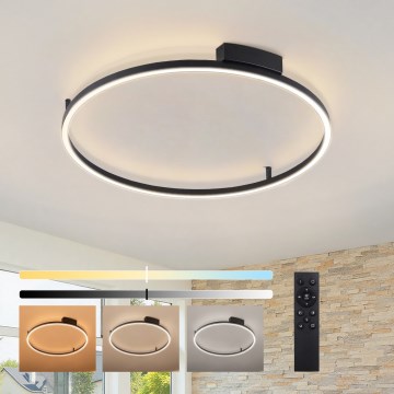 Brilagi - Lampă de tavan LED reglabilă PORTOFINO LED/60W/230V 3000-6000K Ø 80 cm negru + telecomandă