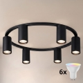 Brilagi - Lampă de tavan LED RGBW reglabilă SELE 6xGU10/6,5W/230V 2700-6500K neagră + telecomandă