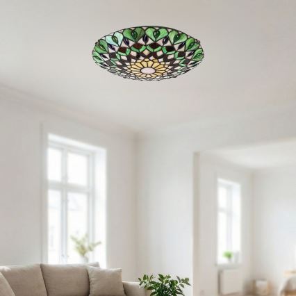 Brilagi - Lampă de tavan Tiffany MARGARET din vitralii, 2xE27/60W/230V, Ø 40 cm