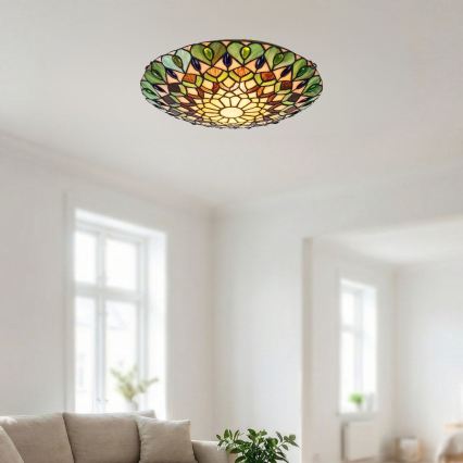 Brilagi - Lampă de tavan Tiffany MARGARET din vitralii, 2xE27/60W/230V, Ø 40 cm