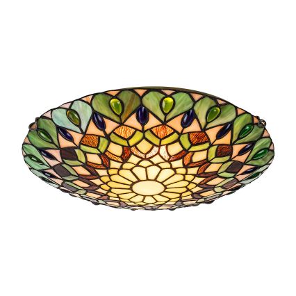 Brilagi - Lampă de tavan Tiffany MARGARET din vitralii, 2xE27/60W/230V, Ø 40 cm