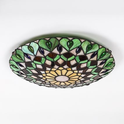 Brilagi - Lampă de tavan Tiffany MARGARET din vitralii, 2xE27/60W/230V, Ø 40 cm