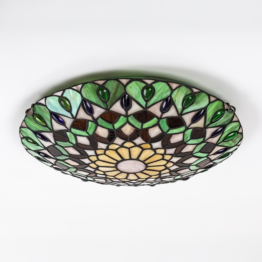 Brilagi - Lampă de tavan Tiffany MARGARET din vitralii, 2xE27/60W/230V, Ø 40 cm