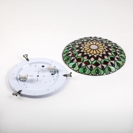 Brilagi - Lampă de tavan Tiffany MARGARET din vitralii, 2xE27/60W/230V, Ø 40 cm