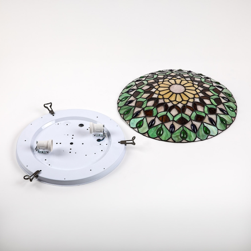 Brilagi - Lampă de tavan Tiffany MARGARET din vitralii, 2xE27/60W/230V, Ø 40 cm