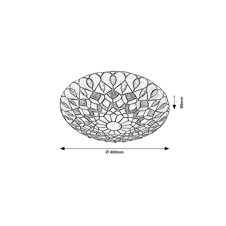 Brilagi - Lampă de tavan Tiffany MARGARET din vitralii, 2xE27/60W/230V, Ø 40 cm