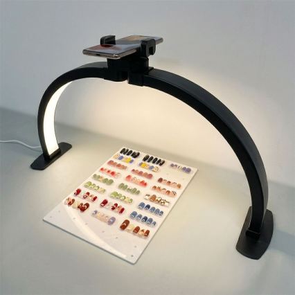 Brilagi - Lampă de birou LED arcuită dimabilă RADIO LED/25W/24/230V 3000/4000/6500K neagră