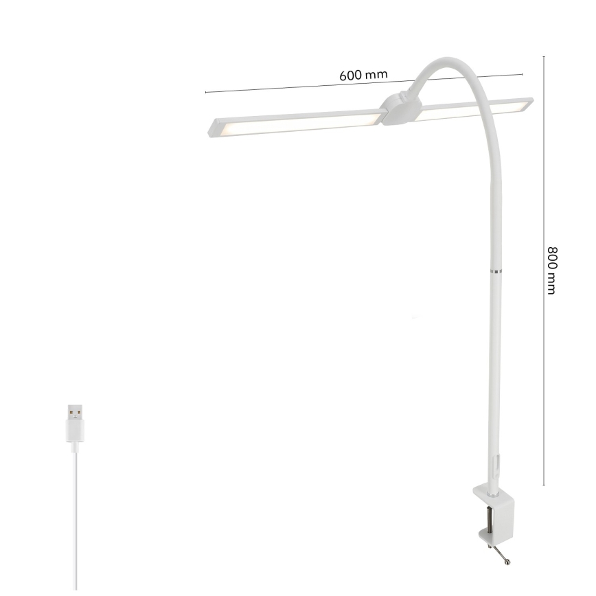 Brilagi - Lampă LED de birou reglabilă USB VARIO LED/14W/5V 3000-6000K albă