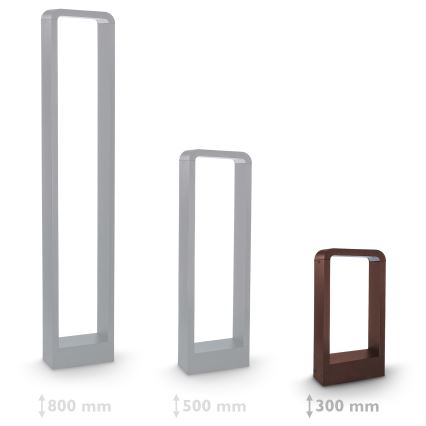 Brilagi - Lampă LED de exterior BARI, 7W, 230V, 3000/4000/6000K, maro, IP54, 30 cm