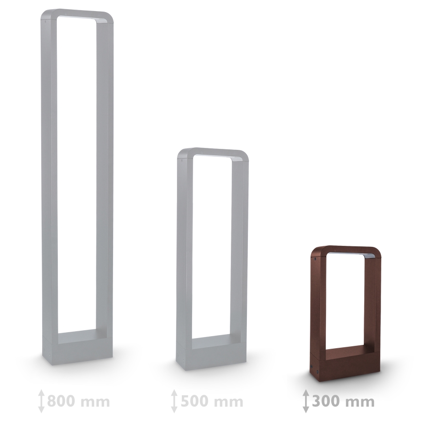 Brilagi - Lampă LED de exterior BARI, 7W, 230V, 3000/4000/6000K, maro, IP54, 30 cm