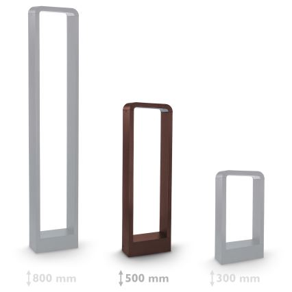 Brilagi - Lampă LED de exterior BARI, 7W, 230V, 3000/4000/6000K, maro, IP54, 50 cm