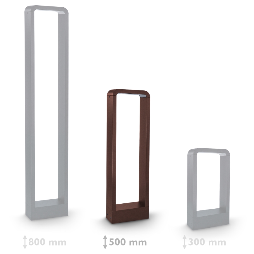 Brilagi - Lampă LED de exterior BARI, 7W, 230V, 3000/4000/6000K, maro, IP54, 50 cm