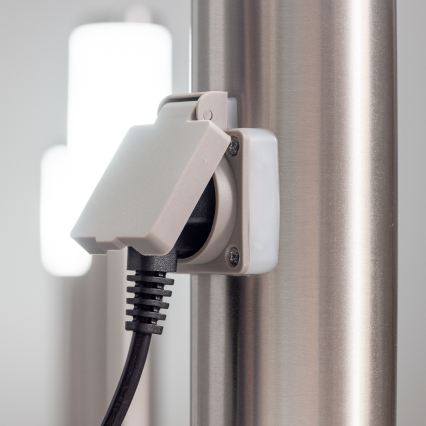 BRILAGI - Lampă LED de exterior cu priză ELIA 1xE27/7W/230V 4000K IP44 50 cm crom mat