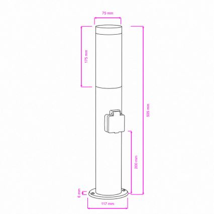 BRILAGI - Lampă LED de exterior cu priză ELIA 1xE27/7W/230V 4000K IP44 50 cm crom mat