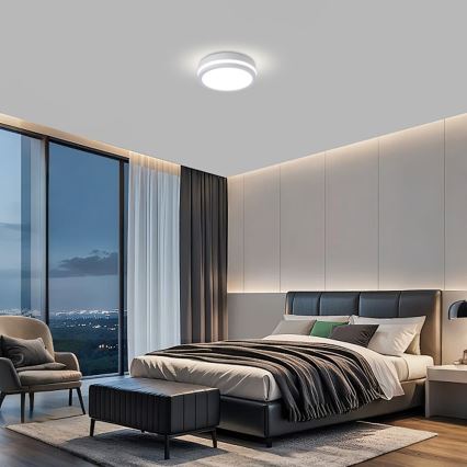 Brilagi - Lampă de tavan LED pentru exterior cu senzor BENE LED/18W/230V Ø 21,5 cm albă IP54