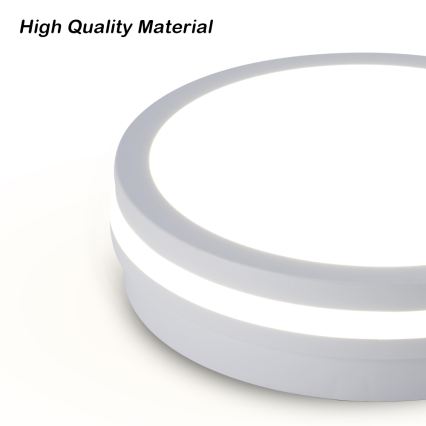 Brilagi - Lampă de tavan LED pentru exterior cu senzor BENE LED/18W/230V Ø 21,5 cm albă IP54