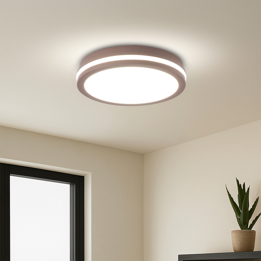 Brilagi - Corp de iluminat LED pentru exterior cu senzor BENE LED/24W/230V diametru 26 cm maro IP54