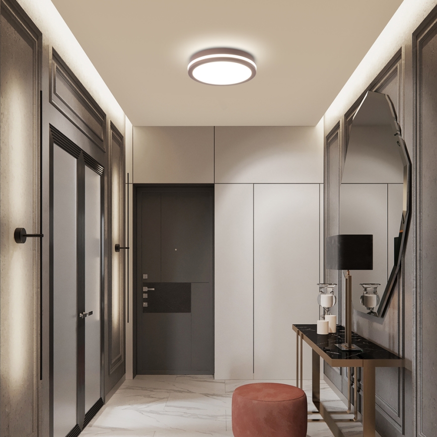 Brilagi - Corp de iluminat LED pentru exterior cu senzor BENE LED/24W/230V diametru 26 cm maro IP54