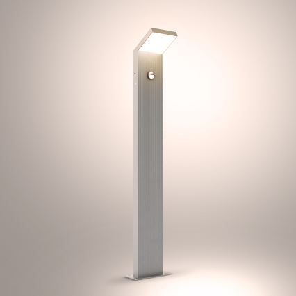 Brilagi - Lampă LED de exterior cu senzor RIANO, 8 W, 230 V, argintie, IP65, 80 cm
