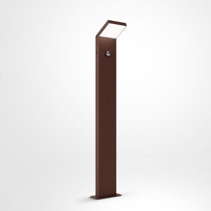 Brilagi - Lampă LED de exterior cu senzor RIANO LED/8W/230V maro IP65 80 cm