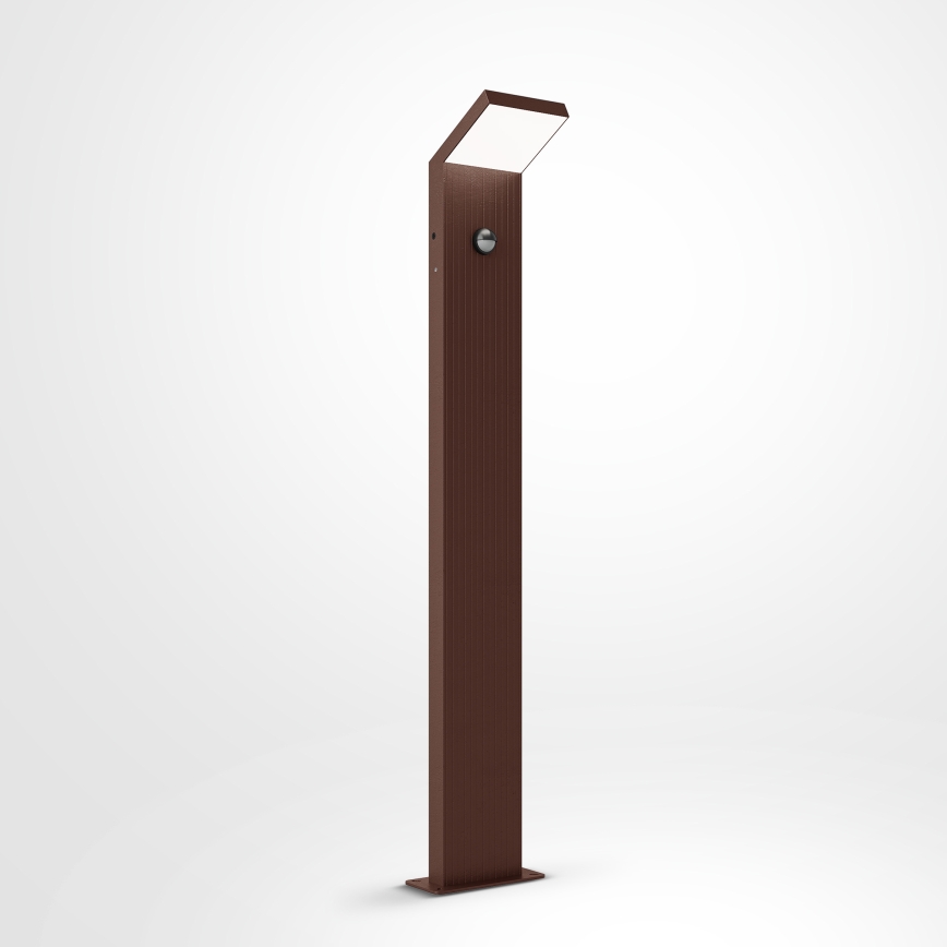 Brilagi - Lampă LED de exterior cu senzor RIANO LED/8W/230V maro IP65 80 cm