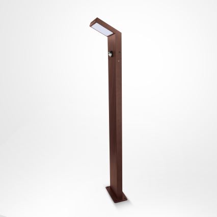 Brilagi - Lampă LED de exterior cu senzor RIANO LED/8W/230V maro IP65 80 cm