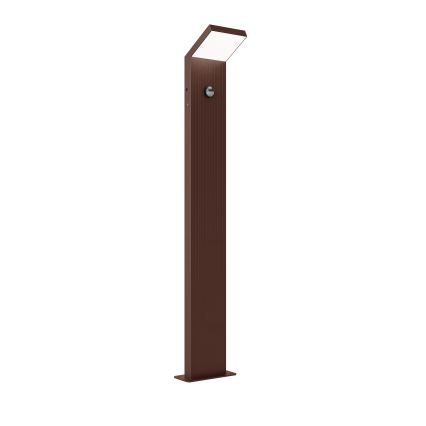 Brilagi - Lampă LED de exterior cu senzor RIANO LED/8W/230V maro IP65 80 cm