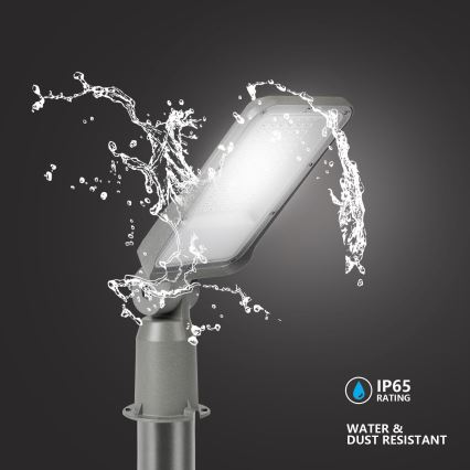 Brilagi - Lampă stradală LED de exterior URBANLIGHT, cu stâlp și braț articulat, 3 m, LED 50W, 230V, gri, IP65