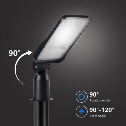 Brilagi - Lampă stradală LED pentru exterior URBANLIGHT, cu stâlp de 3 m și articulație, LED 50W, 230V, negru, IP65
