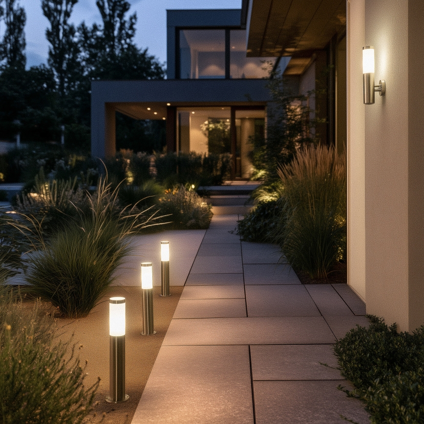 BRILAGI - Lampă LED de exterior ELIA 1xE27/7W/230V 4000K IP44 50 cm crom mat