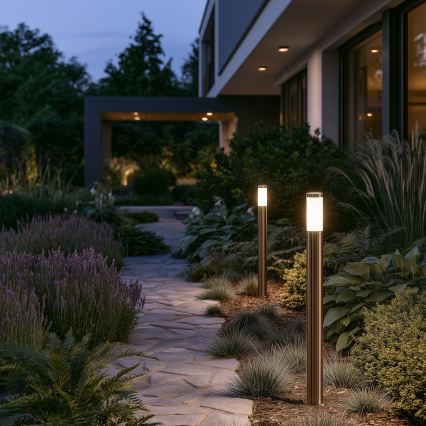 BRILAGI - Lampă LED de exterior ELIA 1xE27/7W/230V 4000K IP44 100 cm crom mat