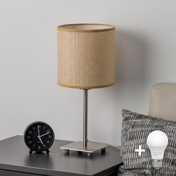 Brilagi - Lampă LED de masă NUBILA 1xE27/60W/230V maro deschis