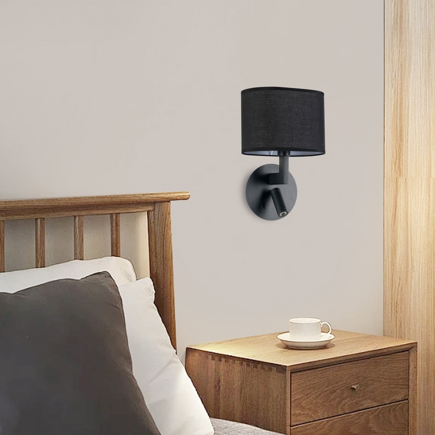 Brilagi - Lampă de perete LED DAYA 1xE14/40W/230V + LED/3W negru