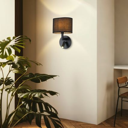 Brilagi - Lampă de perete LED DAYA 1xE14/40W/230V + LED/3W negru