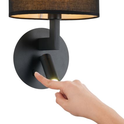 Brilagi - Lampă de perete LED DAYA 1xE14/40W/230V + LED/3W negru