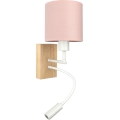 Brilagi - Lampă LED de perete flexibilă BOBO WOOD 1xE27/25W/230V + LED/3W stejar/alb/roz