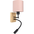 Brilagi - Lampă LED de perete flexibilă BOBO WOOD 1xE27/25W/230V + LED/3W stejar/negru/roz