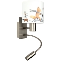 Brilagi - Lampă LED de perete flexibilă pentru copii BOBO 1xE27/25W/230V + LED/3W crom mat/alb/cu animale