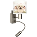 Brilagi - Lampă LED de perete flexibilă pentru copii BOBO 1xE27/25W/230V + LED/3W, crom mat/alb/roz/zâne