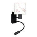 Brilagi - Lampă LED de perete flexibilă pentru copii BOBO 1xE27/25W/230V + LED/3W negru/crem/cu iepurași
