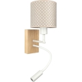Brilagi - Lampă LED de perete flexibilă pentru copii BOBO WOOD 1xE27/25W/230V + LED/3W stejar/alb/bej/cu buline