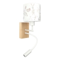 Brilagi - Lampă LED de perete flexibilă pentru copii BOBO WOOD 1xE27/25W/230V + LED/3W stejar/alb/iepurași