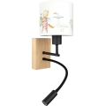 Brilagi - Lampă LED de perete flexibilă pentru copii BOBO WOOD 1xE27/25W/230V + LED/3W stejar/negru/alb/cu modele de animale