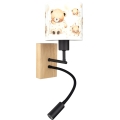 Brilagi - Lampă LED de perete flexibilă pentru copii BOBO WOOD 1xE27/25W/230V + LED/3W stejar/negru/alb/ursuleți