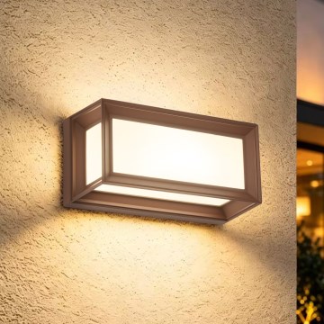 Brilagi - Lampă LED de perete pentru exterior cu senzor PARKER LED/12W/230V maro IP44