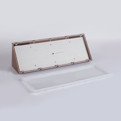Brilagi - Aplică LED de exterior cu senzor TRIANGLE, 42W, 230V, 45 cm, maro, IP65