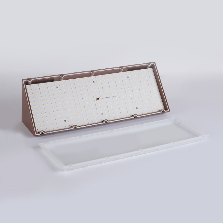 Brilagi - Aplică LED de exterior cu senzor TRIANGLE, 42W, 230V, 45 cm, maro, IP65