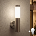 BRILAGI - Lampă LED de perete pentru exterior ELIA 1xE27/7W/230V 4000K IP44 crom mat